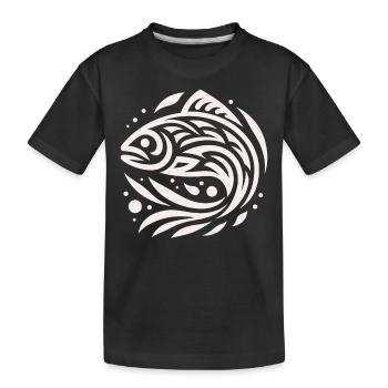 Salmon Native American Zodiac - Kids' Premium Organic T-Shirt - black - Front