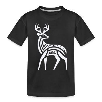 Deer Native American Zodiac - Kids' Premium Organic T-Shirt - black - Front