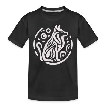 Loup, Amérindien Zodiac - T-shirt bio Premium Enfant - noir - Devant