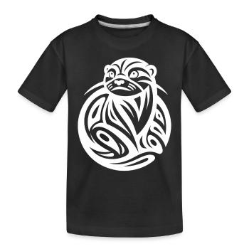 Loutre zodiaque amérindien - T-shirt bio Premium Enfant - noir - Devant