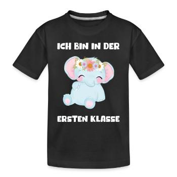 Mädchen Einschulung 2023 Schulbeginn Schulkind - Kinder Premium Bio T-Shirt - Schwarz - Vorne