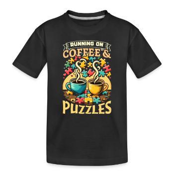 Puzzle Lover Jigzaw Puzzle Jeu de société Puzzler - T-shirt bio Premium Enfant - noir - Devant