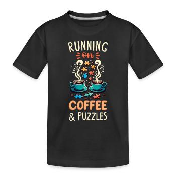 Puzzle Lover Jigzaw Puzzle Jeu de société Puzzler - T-shirt bio Premium Enfant - noir - Devant