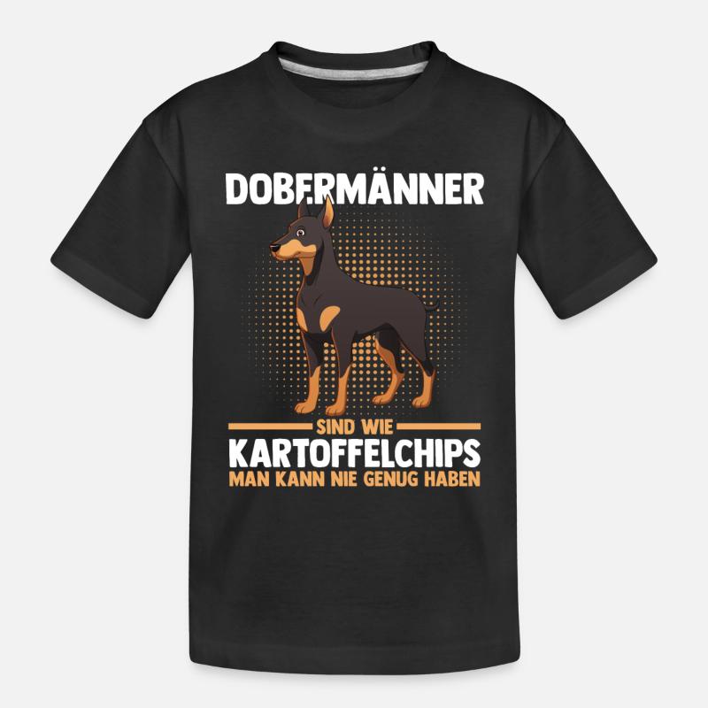 Hund Dobermann - Kinder Premium Bio T-Shirt - Schwarz