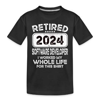 Retired Software developer 2024 - Kinder Premium Bio T-Shirt - Schwarz - Vorne