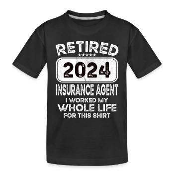 Agent d’assurance retraité 2024 - T-shirt bio Premium Enfant - noir - Devant