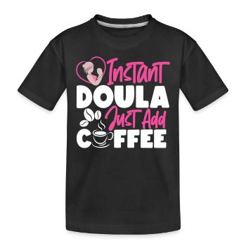 Doula Birth Worker Café Instantané - T-shirt bio Premium Enfant - noir - Devant