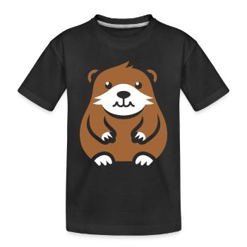 Simple Groundhog - Kids' Premium Organic T-Shirt - black - Front