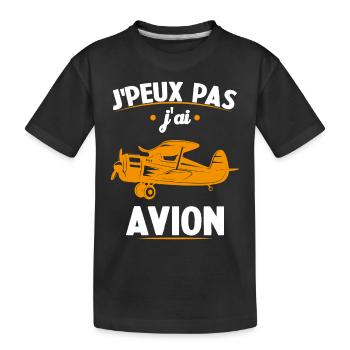Je Peux Pas J ai Avion - T-shirt bio Premium Enfant - noir - Devant