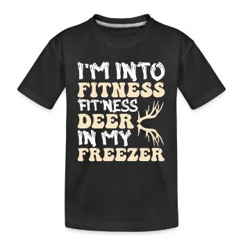 Ich stehe auf Fitness-Fit'ness Hirsch In Meinem Gefrierschrank Lustig - Kinder Premium Bio T-Shirt - Schwarz - Vorne