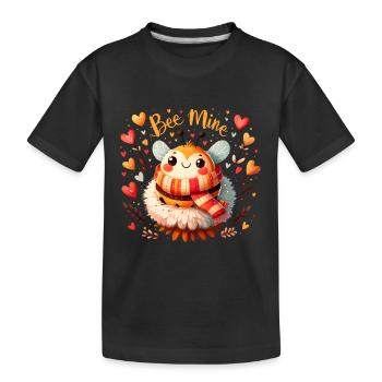 Bee Mine: Whimsical Bees & Heart Playful - Kids' Premium Organic T-Shirt - black - Front