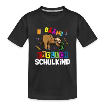 Bääm enfin écolier paresseux - T-shirt bio Premium Enfant - noir - Devant