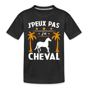 I can't I have a horse - Kids' Premium Organic T-Shirt - black - Front
