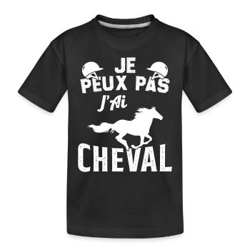 I can't I have a horse - Kids' Premium Organic T-Shirt - black - Front