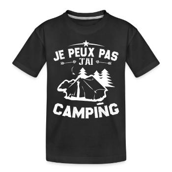 Ich kann nicht campen - Kinder Premium Bio T-Shirt - Schwarz - Vorne