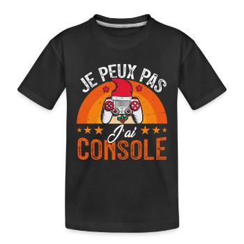 Je peux pas j ai console - T-shirt bio Premium Enfant - noir - Devant