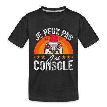 Je peux pas j ai console - T-shirt bio Premium Enfant - noir - Devant