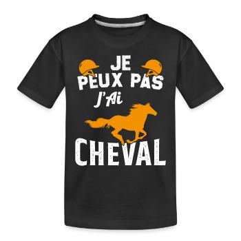 je peux pas jai cheval - T-shirt bio Premium Enfant - noir - Devant