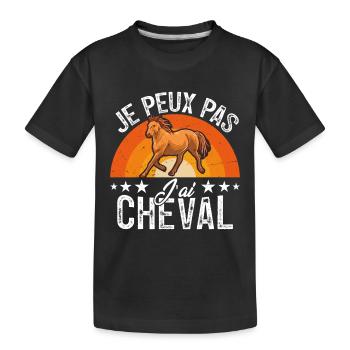 I can't I have a horse - Kids' Premium Organic T-Shirt - black - Front
