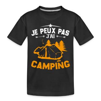 Ich kann nicht campen - Kinder Premium Bio T-Shirt - Schwarz - Vorne