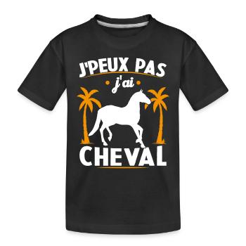 I can't I have a horse - Kids' Premium Organic T-Shirt - black - Front