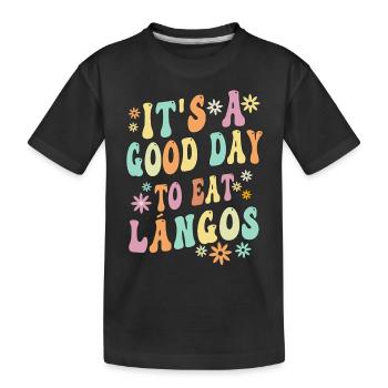Langos - Hungarian cuisine - Kids' Premium Organic T-Shirt - black - Front