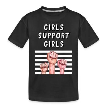 Les filles soutiennent les filles - T-shirt bio Premium Enfant - noir - Devant