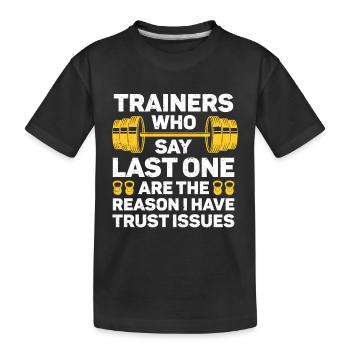 Personal Trainer Coach Gym Workout Fitnesstrainer - Kinder Premium Bio T-Shirt - Schwarz - Vorne