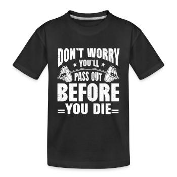 Personal Trainer Coach Gym Workout Fitnesstrainer - Kinder Premium Bio T-Shirt - Schwarz - Vorne
