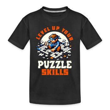 Puzzle Lover Jigzaw Puzzle Jeu de société Puzzler - T-shirt bio Premium Enfant - noir - Devant