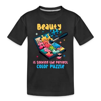 Puzzle Lover Jigzaw Puzzle Jeu de société Puzzler - T-shirt bio Premium Enfant - noir - Devant