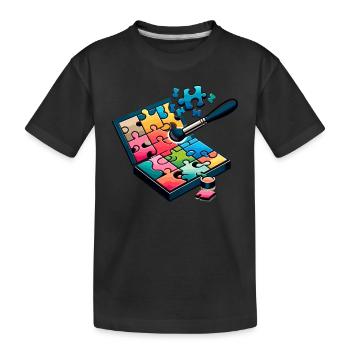 Puzzle Lover Jigzaw Puzzle Jeu de société Puzzler - T-shirt bio Premium Enfant - noir - Devant