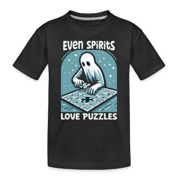 Puzzle Lover Jigzaw Puzzle Jeu de société Puzzler - T-shirt bio Premium Enfant - noir - Devant