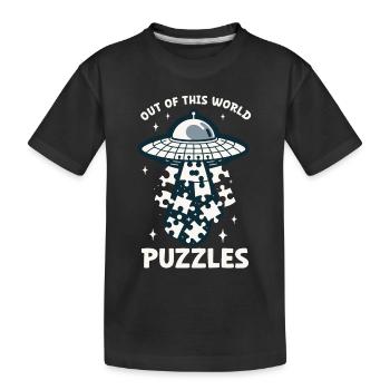 Puzzle Lover Jigzaw Puzzle Jeu de société Puzzler - T-shirt bio Premium Enfant - noir - Devant