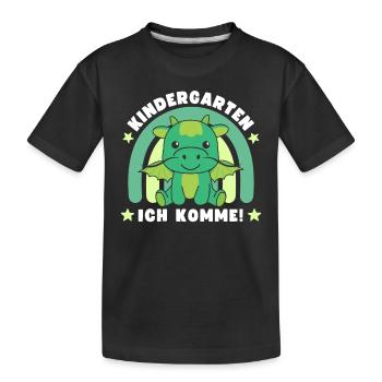 Kindergarten I'm coming! Dragon - Kids' Premium Organic T-Shirt - black - Front