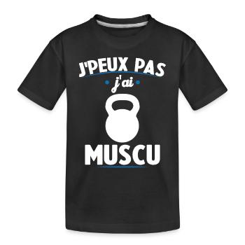 I can't I worked out - Kids' Premium Organic T-Shirt - black - Front