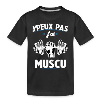 I can't I worked out - Kids' Premium Organic T-Shirt - black - Front