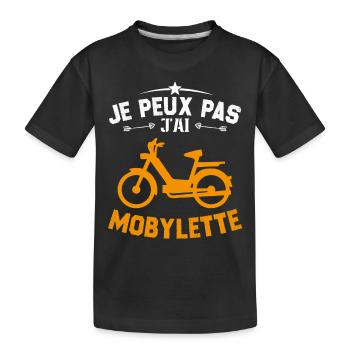 Je Peux Pas J'ai Mobylette Cadeau - T-shirt bio Premium Enfant - noir - Devant