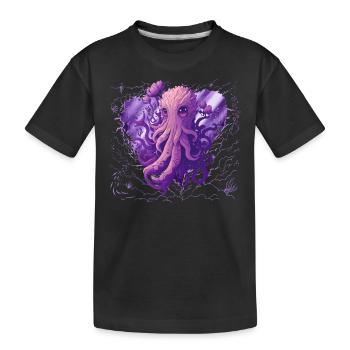 Super Cute Kraken Octopus Pink Palette - Kids' Premium Organic T-Shirt - black - Front