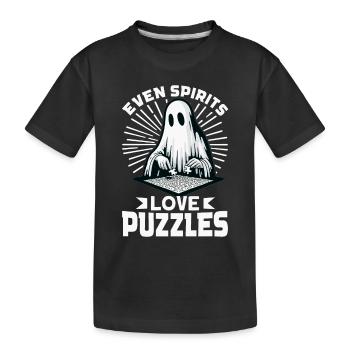 Puzzle Lover Jigzaw Puzzle Jeu de société Puzzler - T-shirt bio Premium Enfant - noir - Devant