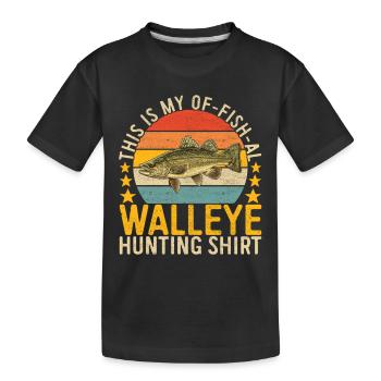Walleye Fishing Angler - Kids' Premium Organic T-Shirt - black - Front