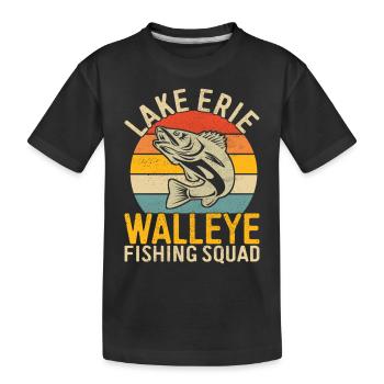 Walleye Fishing Angler - Kids' Premium Organic T-Shirt - black - Front