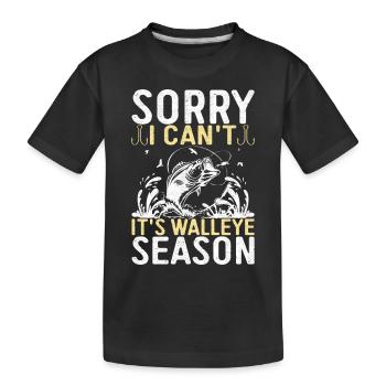 Walleye Fishing Angler - Kids' Premium Organic T-Shirt - black - Front