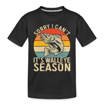 Walleye Fishing Angler - Kids' Premium Organic T-Shirt - black - Front
