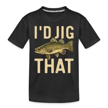 Walleye Fishing Angler - Kids' Premium Organic T-Shirt - black - Front
