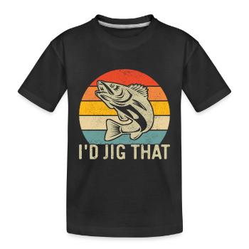 Walleye Fishing Angler - Kids' Premium Organic T-Shirt - black - Front