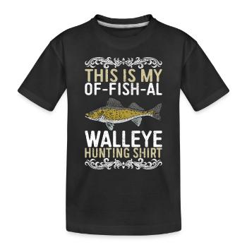 Walleye Fishing Angler - Kids' Premium Organic T-Shirt - black - Front