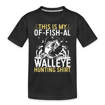 Walleye Fishing Angler - Kids' Premium Organic T-Shirt - black - Front