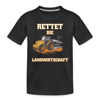 Rettet die Landwirtschaft - Landwirt Bauern Demo - Kinder Premium Bio T-Shirt - Schwarz - Vorne
