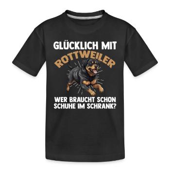 Hund Rottweiler - Kinder Premium Bio T-Shirt - Schwarz - Vorne